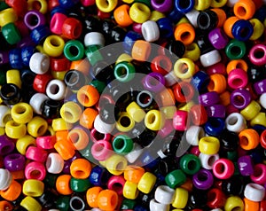Multi-color ringlets in a bin, A rainbow of colors.
