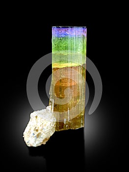Multi color tourmaline elbaite crystal Mineral specimen from Kunar Afghanistan photo
