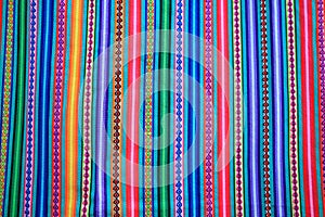 Multi color vivid tone stripe of Peruvian fabric for background