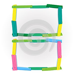 Multi color wood type frame