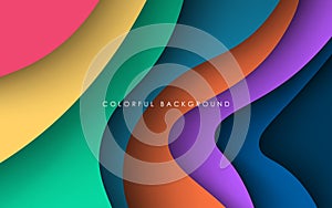 multi colored abstract dynamic colorful soft gradient papercut overlap layers background