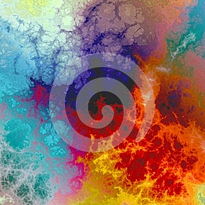 Multi colored abstract psychedelic background, high resolution texture, vivid bright colors, darker red tones - scarlet, fire
