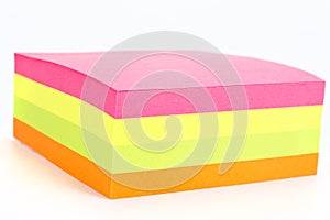 Multi colored adhesive notes