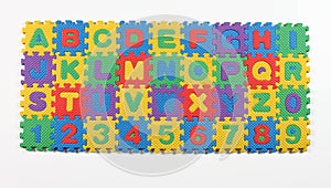 Multi colored alphabet puzzle