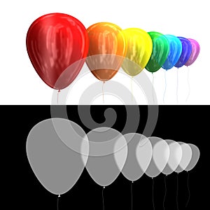 Multi-colored balloons 3D