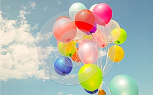 multi colored balloons of festival, celebration, birthday