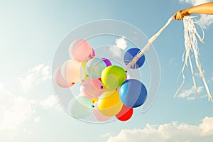 multi colored balloons of festival, celebration, birthday