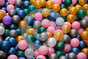 Multi-colored balls for a dry pool for children to play in the house and outdoors