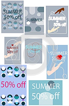 Multi-colored beautiful illustration on the topic of discounts
