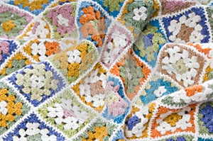 Multi colored blanket in wool