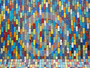 Multi-colored brick wall, many colored background, background texture, Colorful brick wall pattern