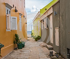 Multi colored buildings