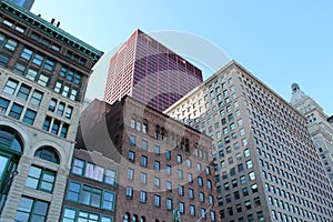 Multi colored chicago buildings