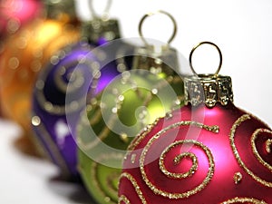 Multi colored Christmas baubles