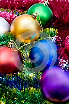 Multi-colored Christmas tree balls