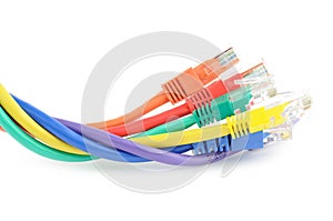 Multi colored computer cables