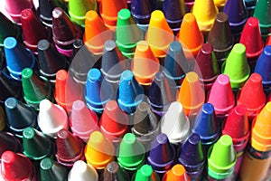 Multi colored crayons photo