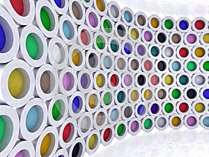 Multi-colored cylinders photo