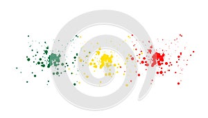 Multi-colored design blots. Spots of paint on a white background. Vector