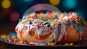 Multi colored dessert plate with sweet indulgences generated by AI