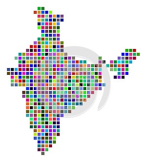 Multicolored Dot India Map
