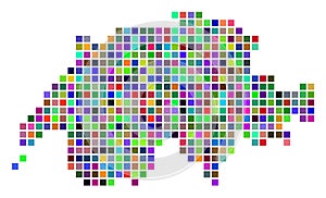 Multi Colored Dot Swissland Map