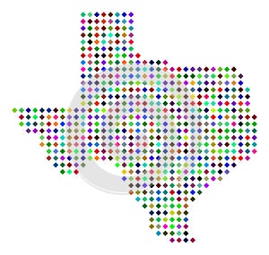 Multi Colored Dotted Texas Map