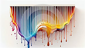 multi-colored drops of paint flowing down the wall. rainbow pattern,