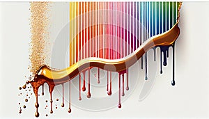 multi-colored drops of paint flowing down the wall. rainbow pattern,