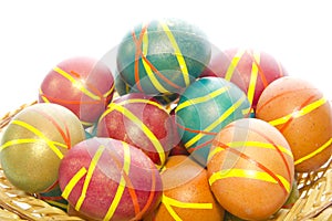 Multi-colored Easter eggs