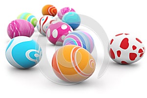 Multi colored easter eggs