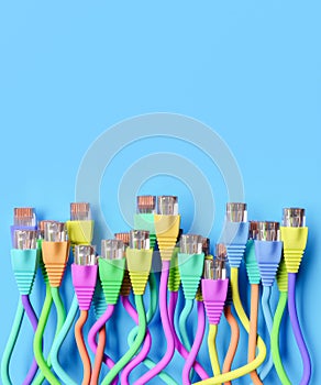 Multi colored ethernet cables