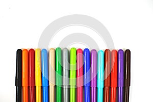 multi-colored felt-tip pens. felt-tip pens on a white background