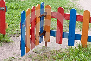 Multi-colored fence strips and wickets