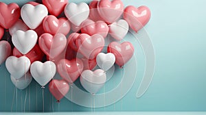 Multi-colored festive love balloons for Valentine\'s Day