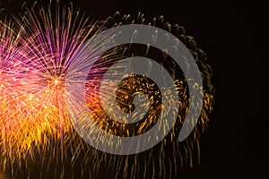 Multi-colored fireworks