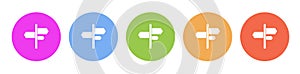 Multi colored flat icons on round backgrounds. arrows, sign, road multicolor circle vector icon