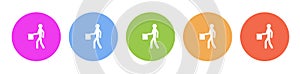 Multi colored flat icons on round backgrounds. flagman, guide multicolor circle vector icon