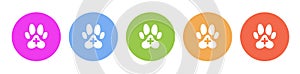 Multi colored flat icons on round backgrounds. Veterinarian multicolor circle vector icon