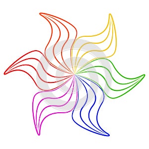 Multi colored flower Decorative rainbow abstract pattern