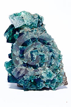 Multi colored fluorite mineral crystal