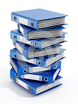 Multi colored folders stack. 3D illustration