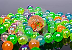 Multi-colored glass balls