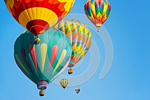 Multi colored hot air balloons