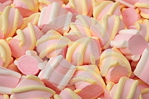 Multi-colored marshmallow candies for background use