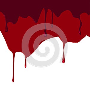 Multi-colored melt drips or liquid paint drops isolated on white background