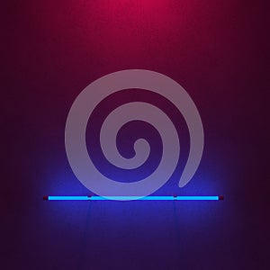 Multi colored neon light lines on dark background. 3d illustration