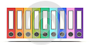 Multi colored office folders 3D