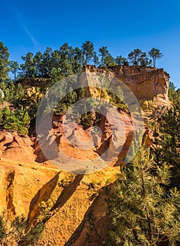 Multi-colored outcrops - from yellow to red-orange