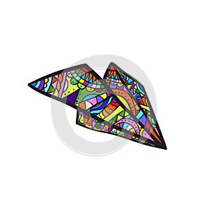 Multi-colored paper airplane Vector illustration